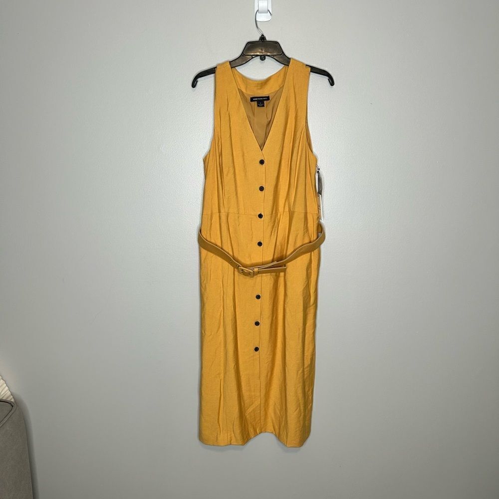 Something Navy Marigold Button Front Dress - Picture 2 of 2